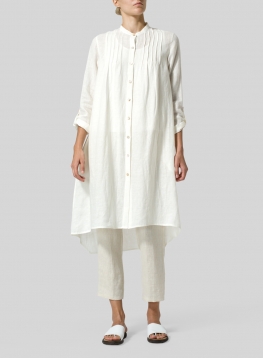 Linen A-Line Long Sleeve Tunic