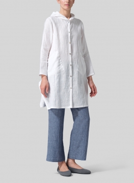Linen Hooded Shirt