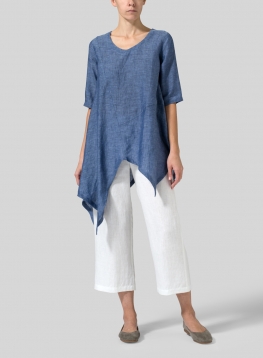 Linen Asymmetrical Hem Tunic