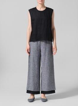 Linen A-Line French Sleeve Blouse