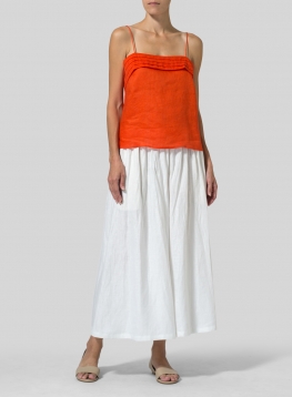Linen Tiered Strap Top