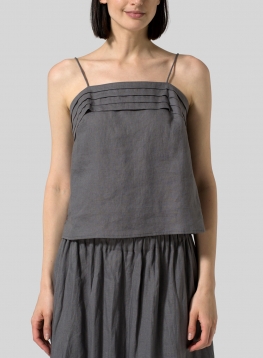 Linen Tiered Strap Top