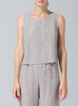 Linen Scoop Neck Tank 