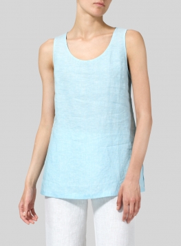 Linen Round Neck Long Tank