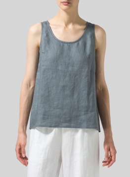 Linen Embroidered Sleeveless Cami