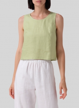 Linen Boxy Twill Top