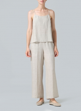 Linen Spaghetti Strap Cami Top