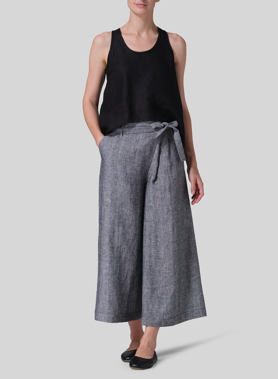 Linen Wide-Leg Pants