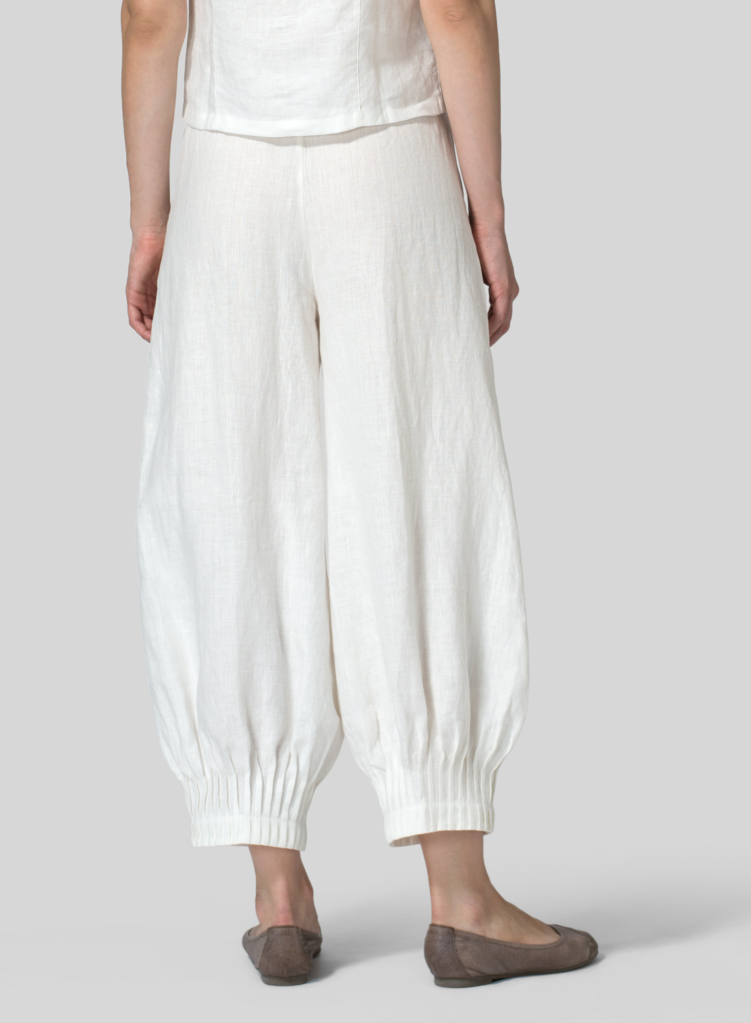 Linen Regular Fit Crop Pants