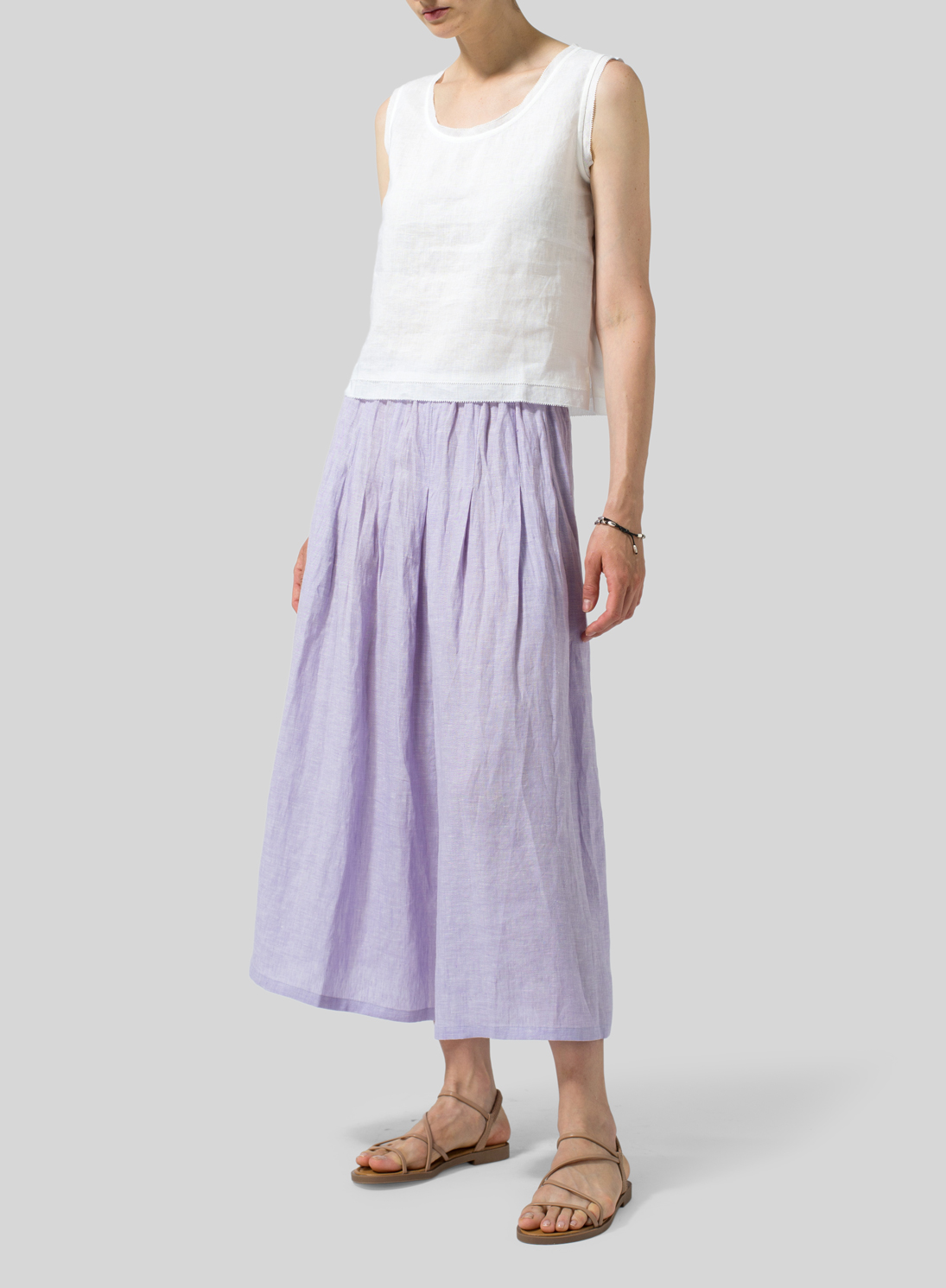 Crescent Trtn Pleated Culottes