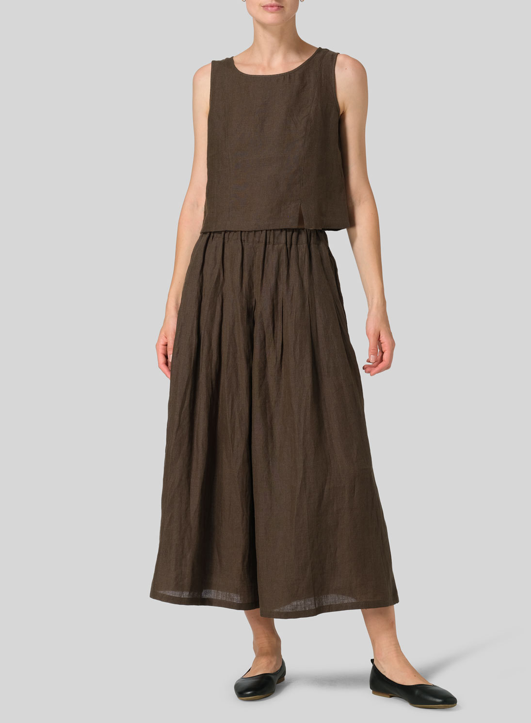 Linen Pleated Culottes