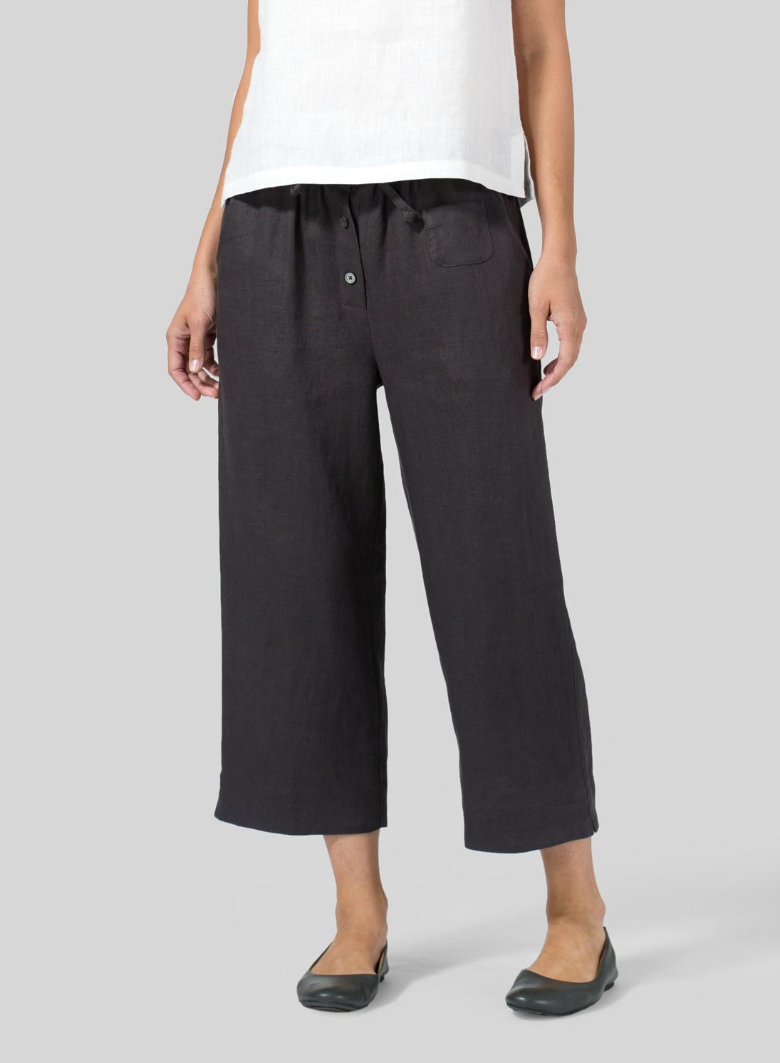 Linen Cropped Pant - Plus Size