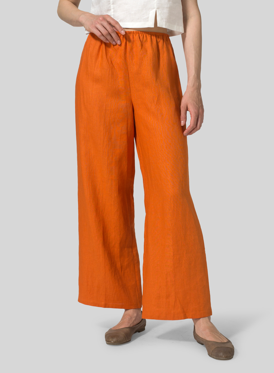 Linen Straight Long Pants Plus Size