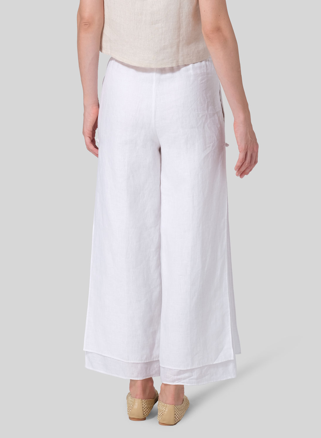 Linen Double-Layer Elastic Drawstring Pants