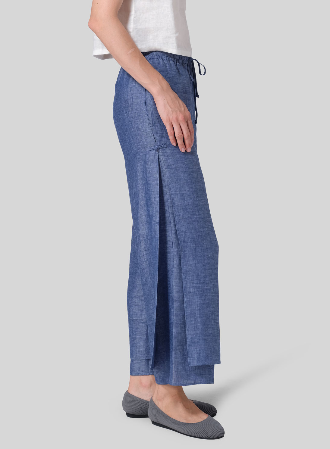 Linen Double-Layer Elastic Drawstring Pants