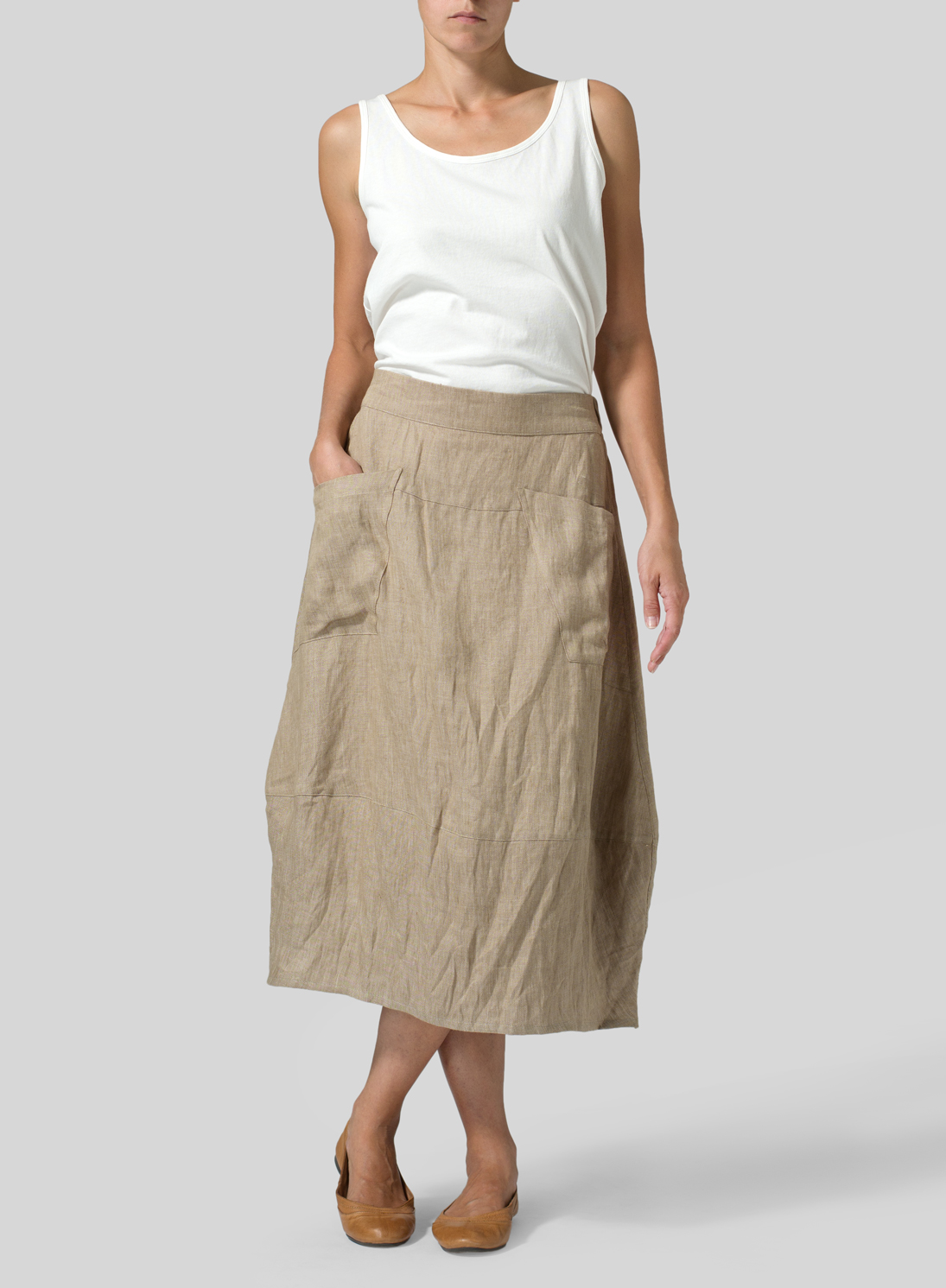 Linen Loose Skirt - Plus