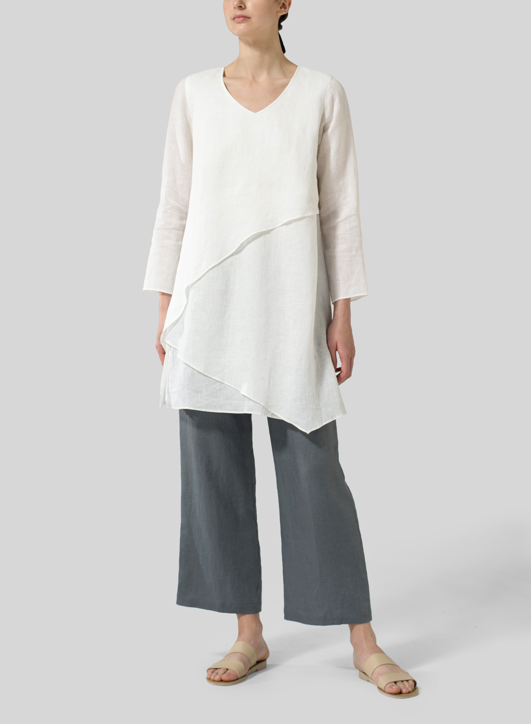 Oversized V-Neck Linen-Blend Tunic … curated on LTK