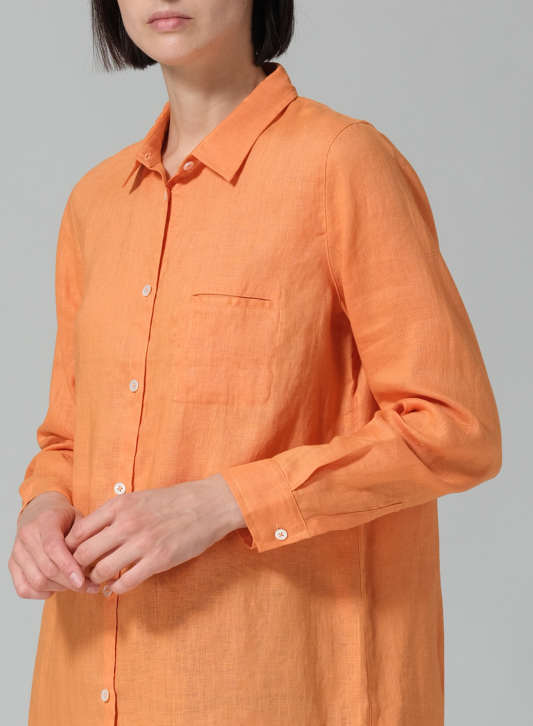 L/S Button Front Blouse