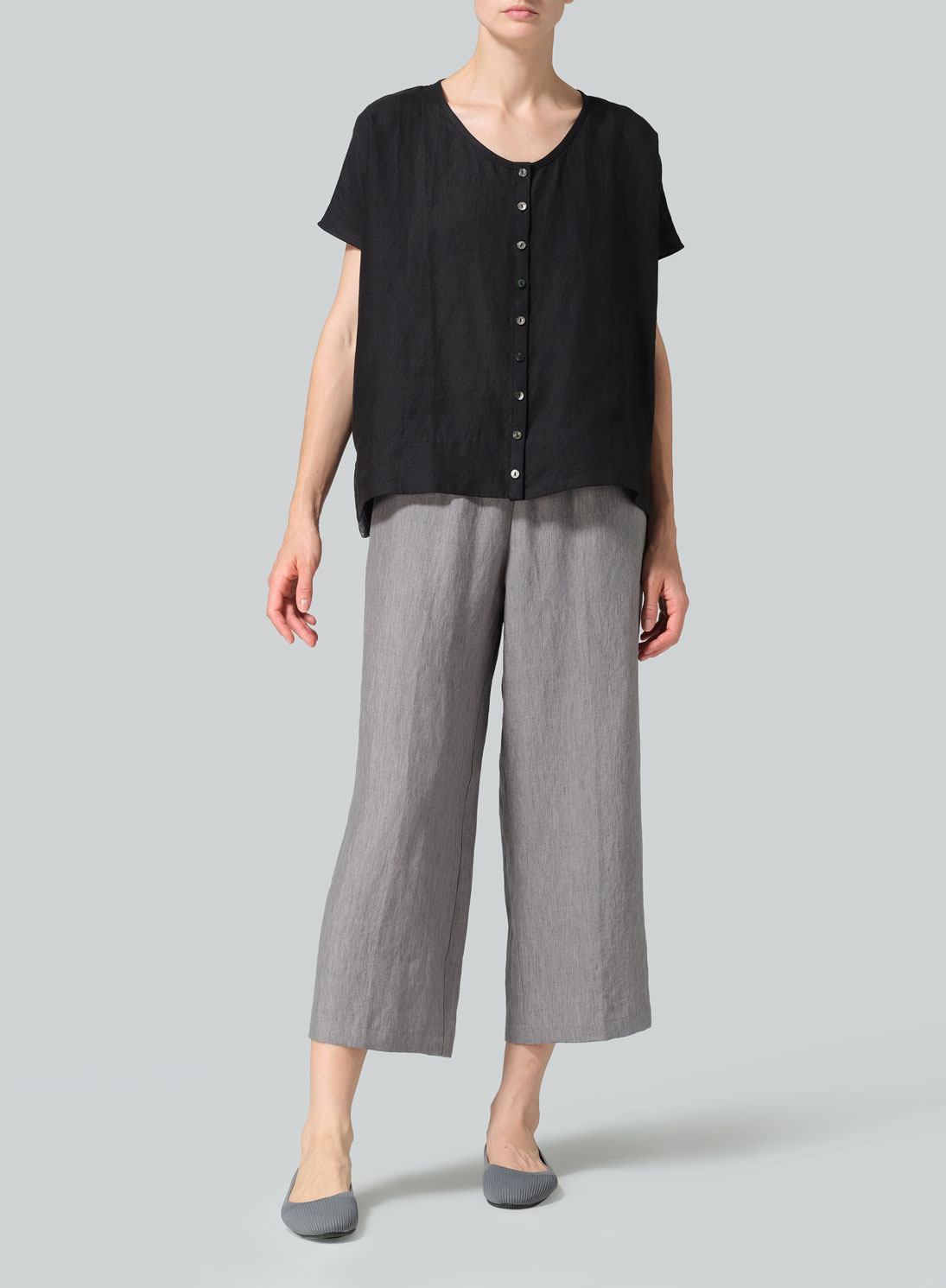 Linen Wide S/Sleeve Blouse