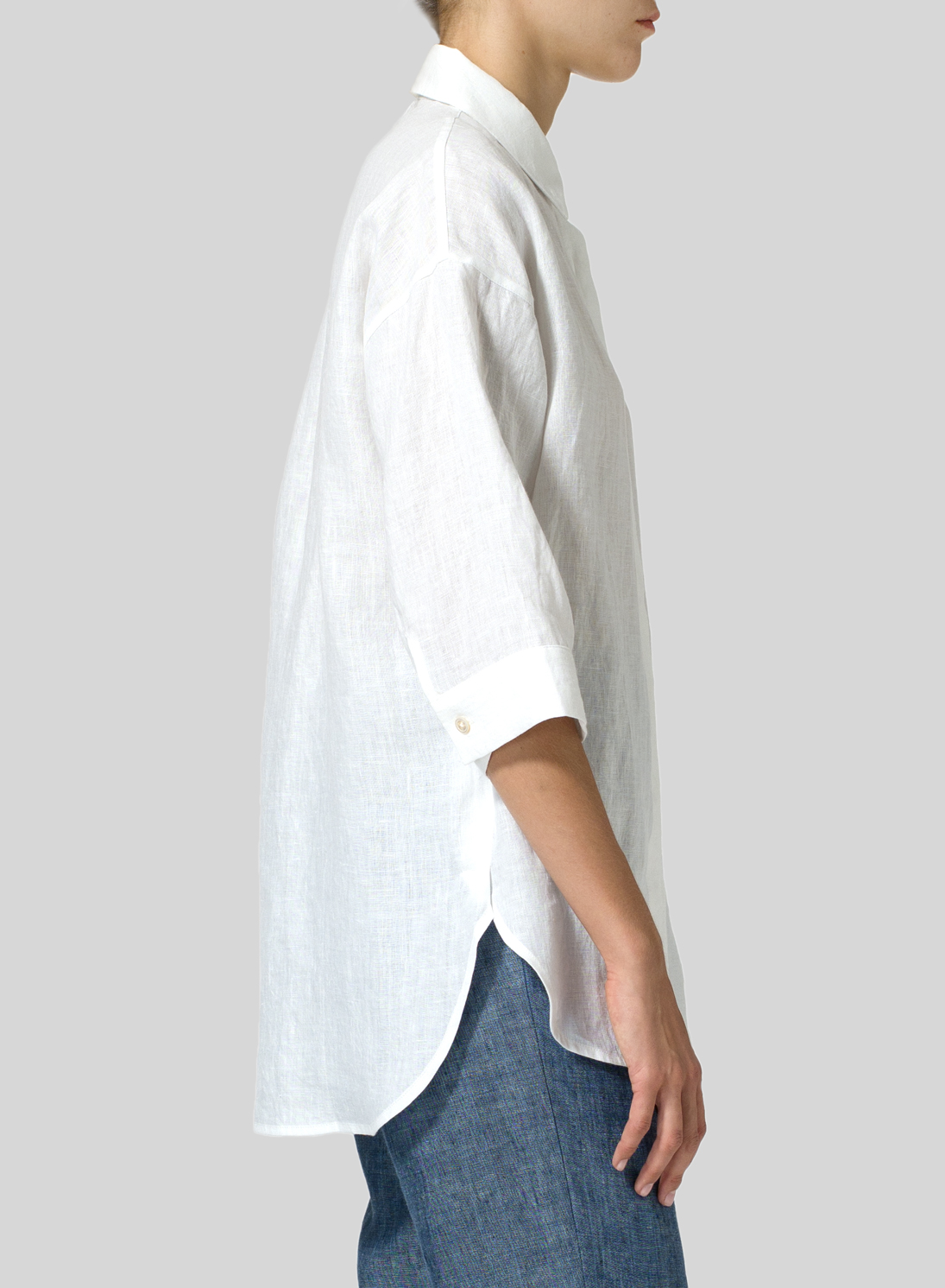 Linen Button Up Shirt Plus Size