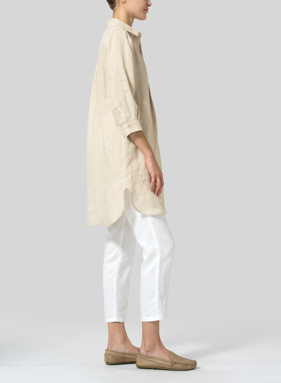 Linen Classic Shirt Tunic Plus Size