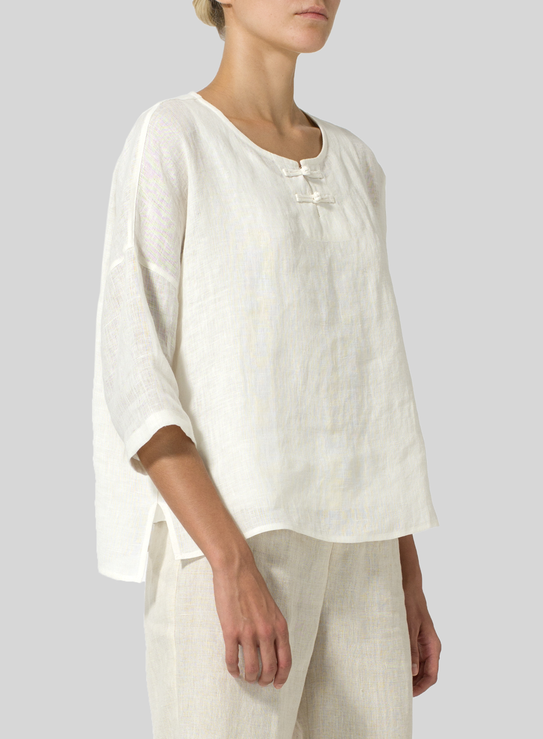 Lightweight Linen Dropped Shoulder Top