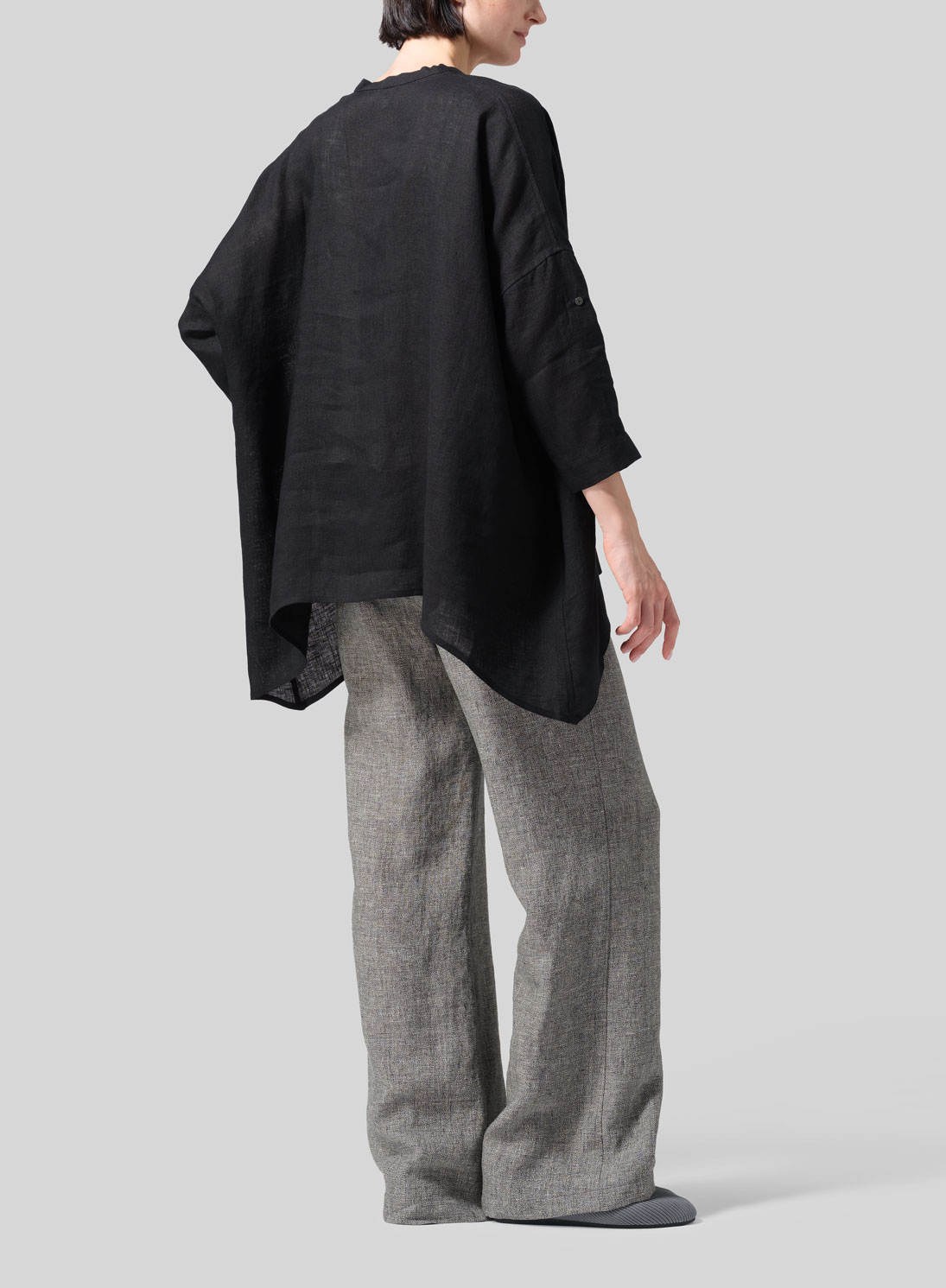 Linen Loose Delicate Deep V-neck Overtop