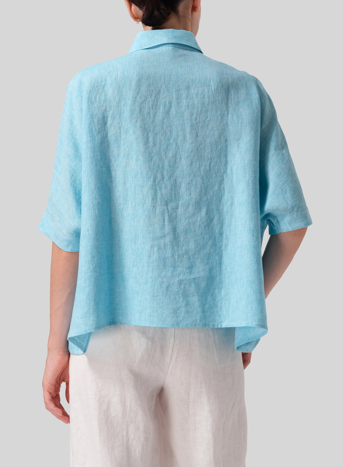 Boxy Linen Basic Cap Sleeve Tee in Sunflower main image 0