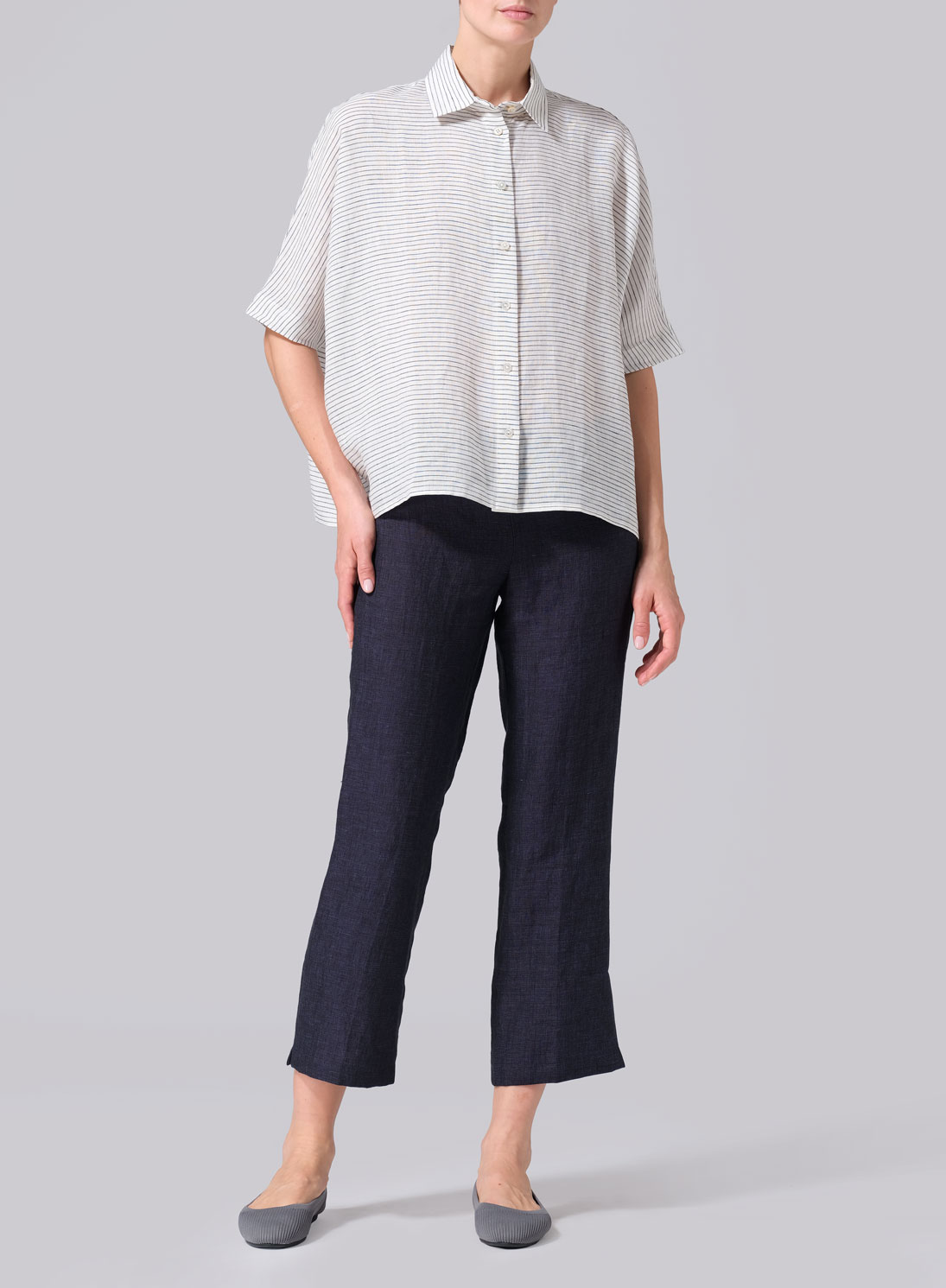 Linen Boxy Sleeves Shirt