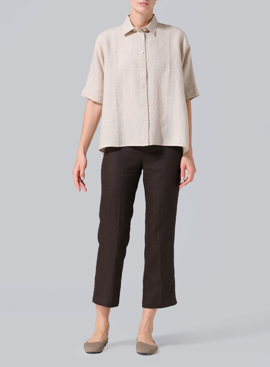 Linen Boxy Sleeves Shirt