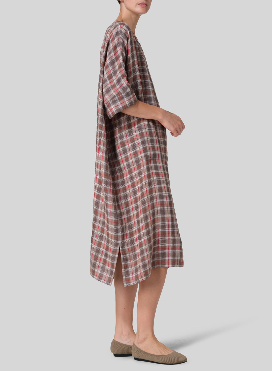 Linen Oversized Dolman Sleeve Dress