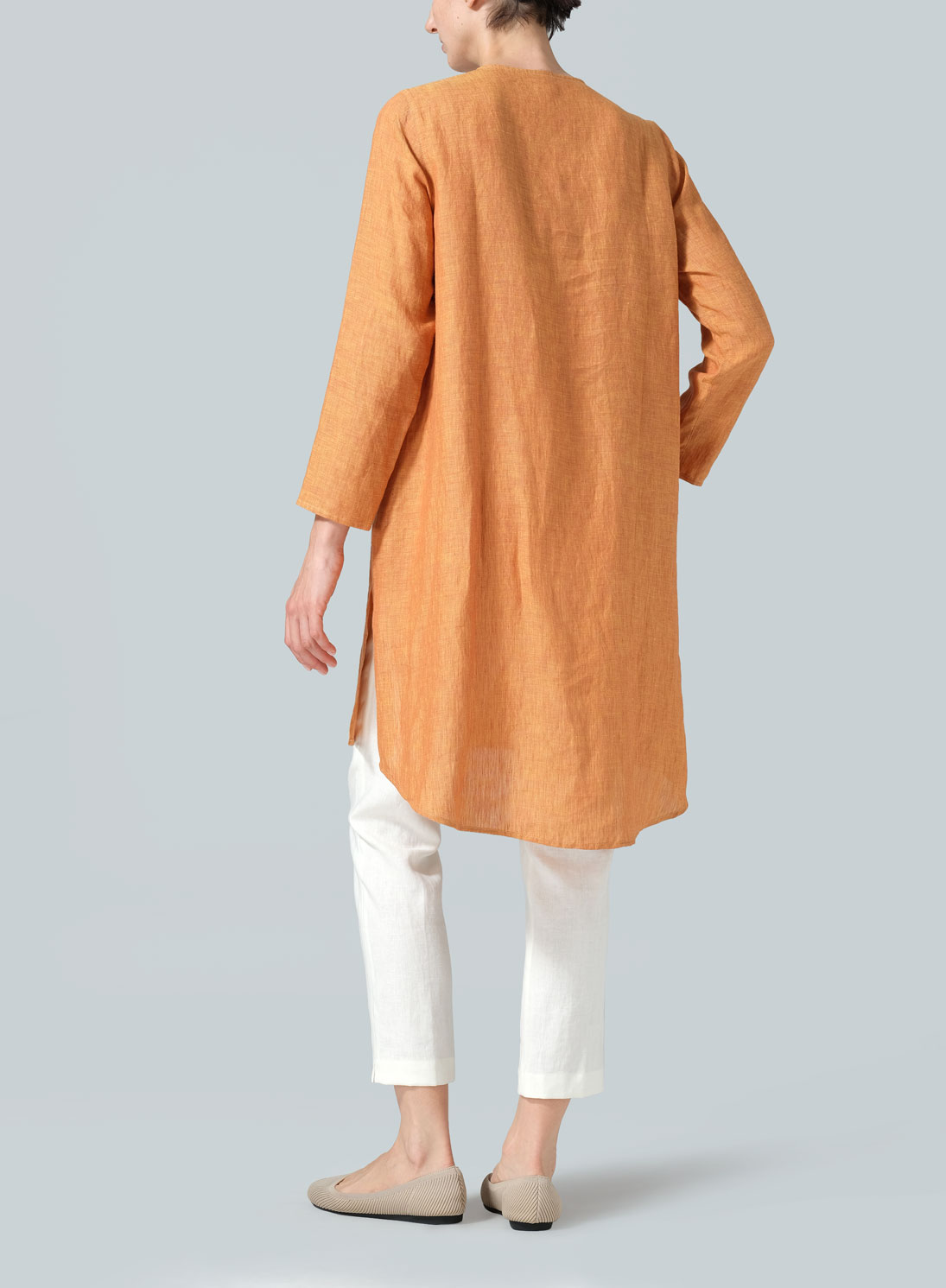 Linen Straight Cut Chinese Knot Tunic