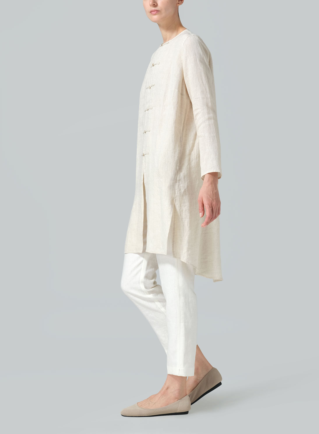 Linen Straight Cut Chinese Knot Tunic