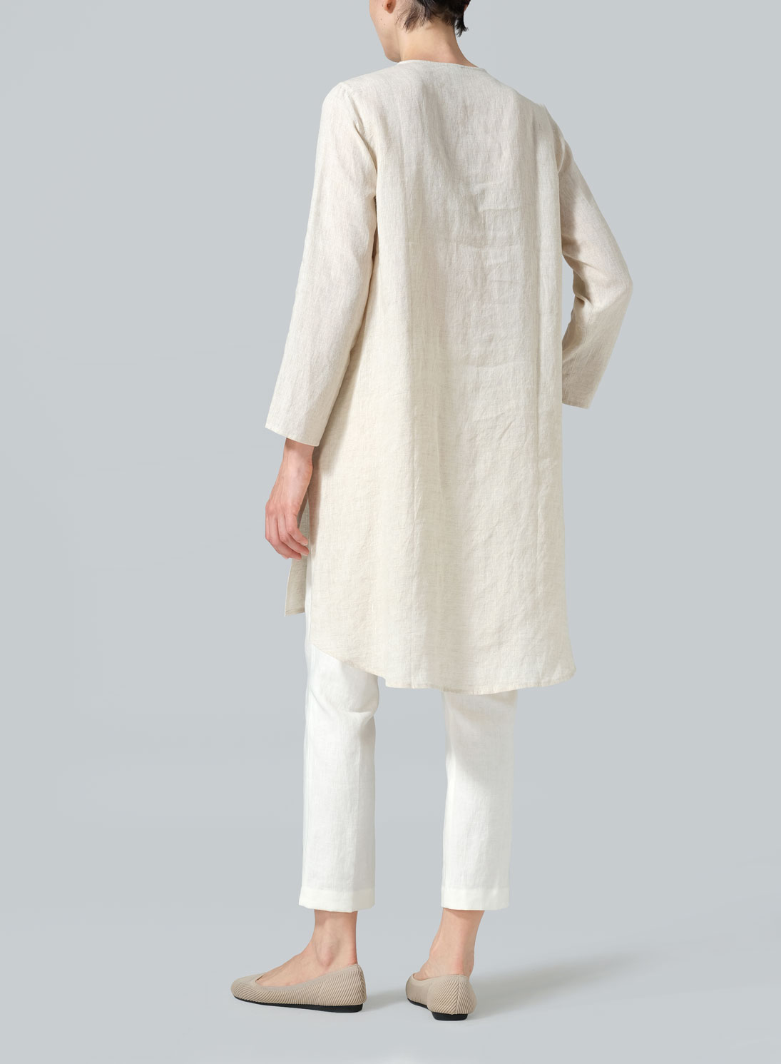 Linen Straight Cut Chinese Knot Tunic