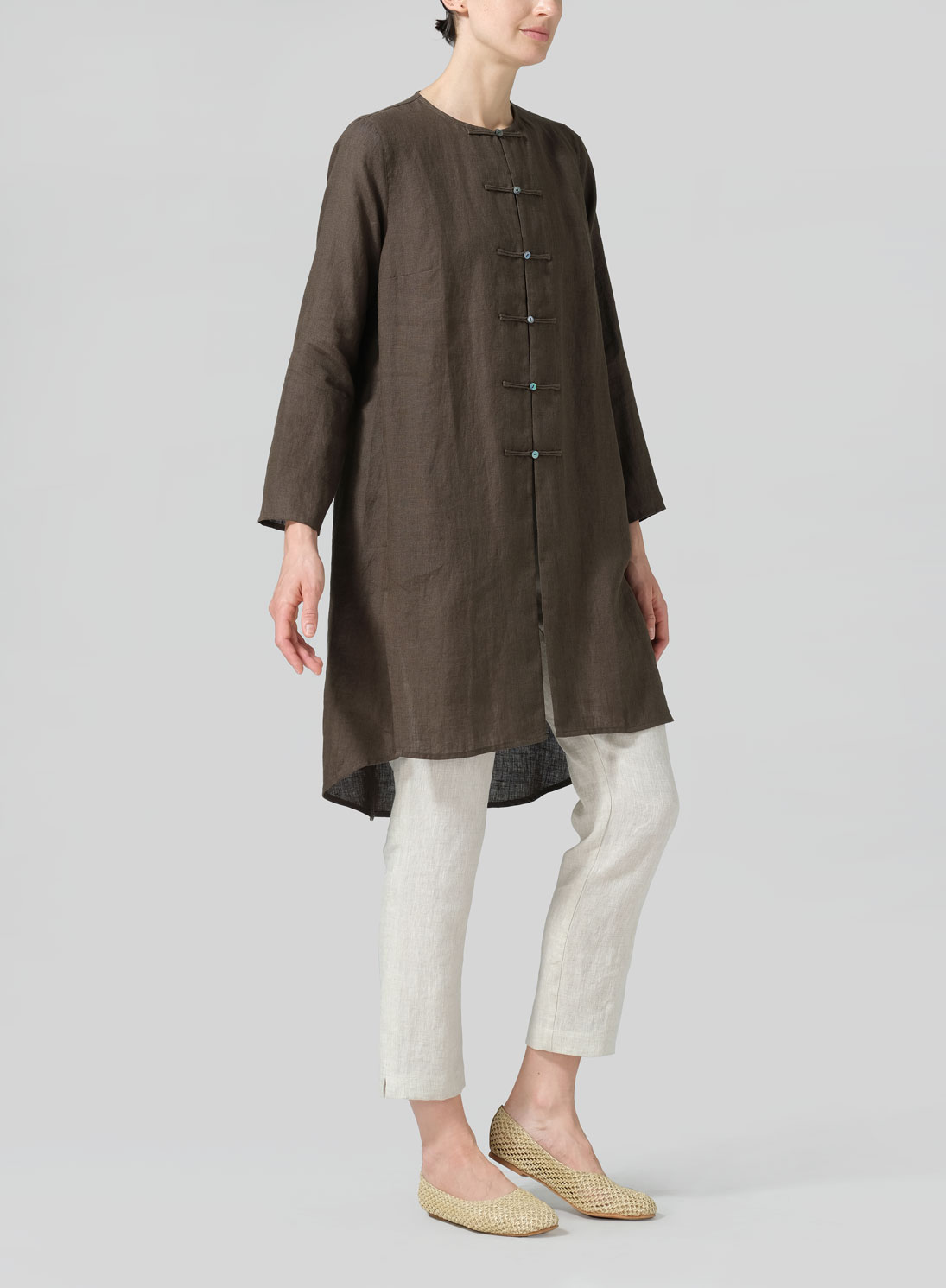 Linen Straight Cut Chinese Knot Tunic