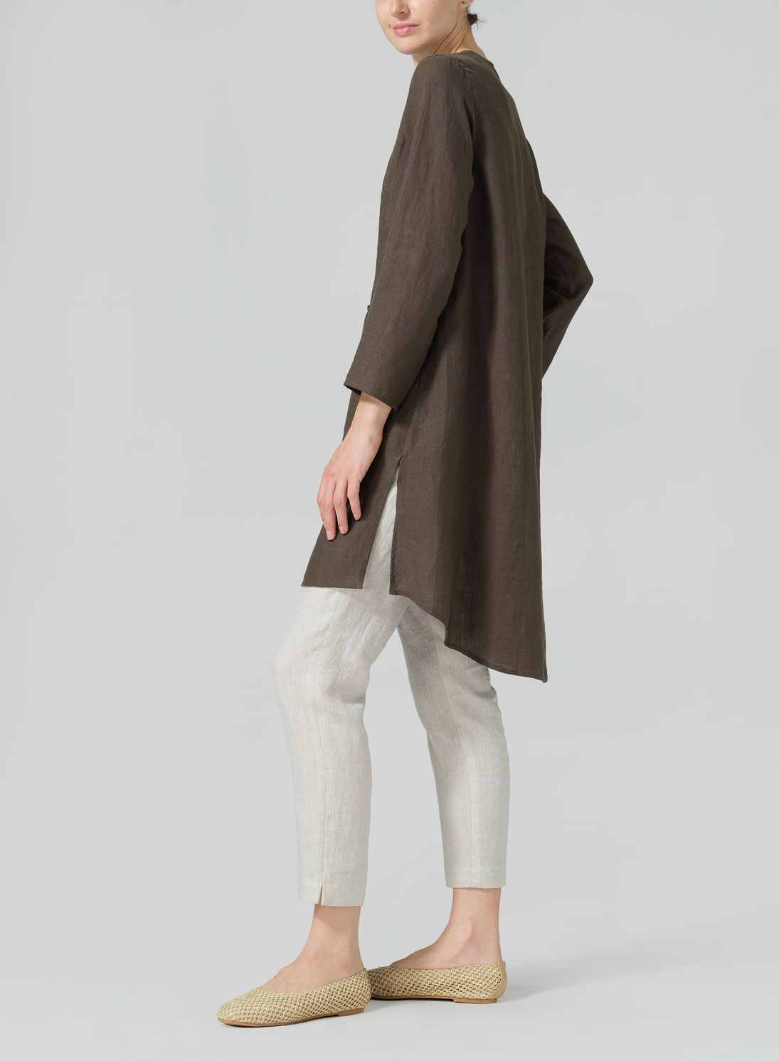 Linen Straight Cut Chinese Knot Tunic