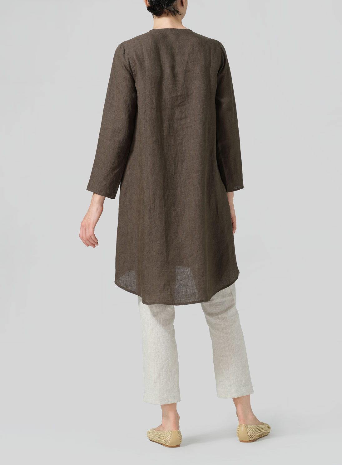 Linen Straight Cut Chinese Knot Tunic