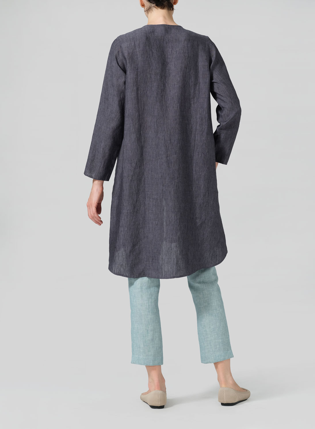 Linen Straight Cut Chinese Knot Tunic