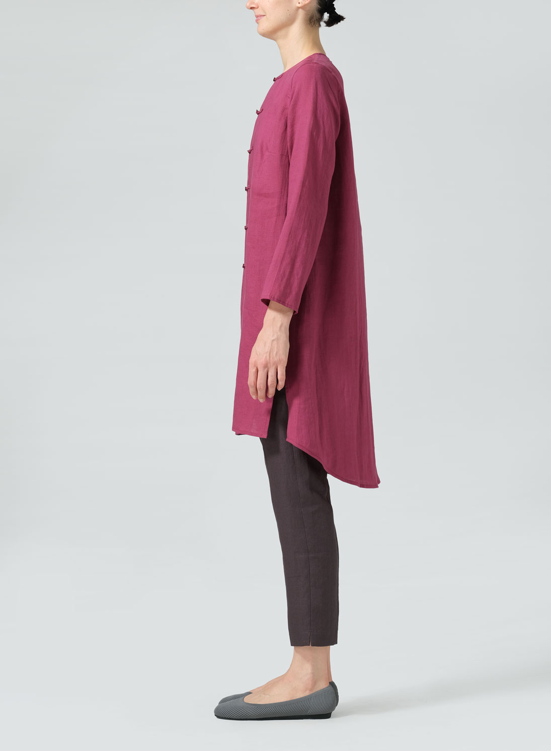Linen Straight Cut Chinese Knot Tunic