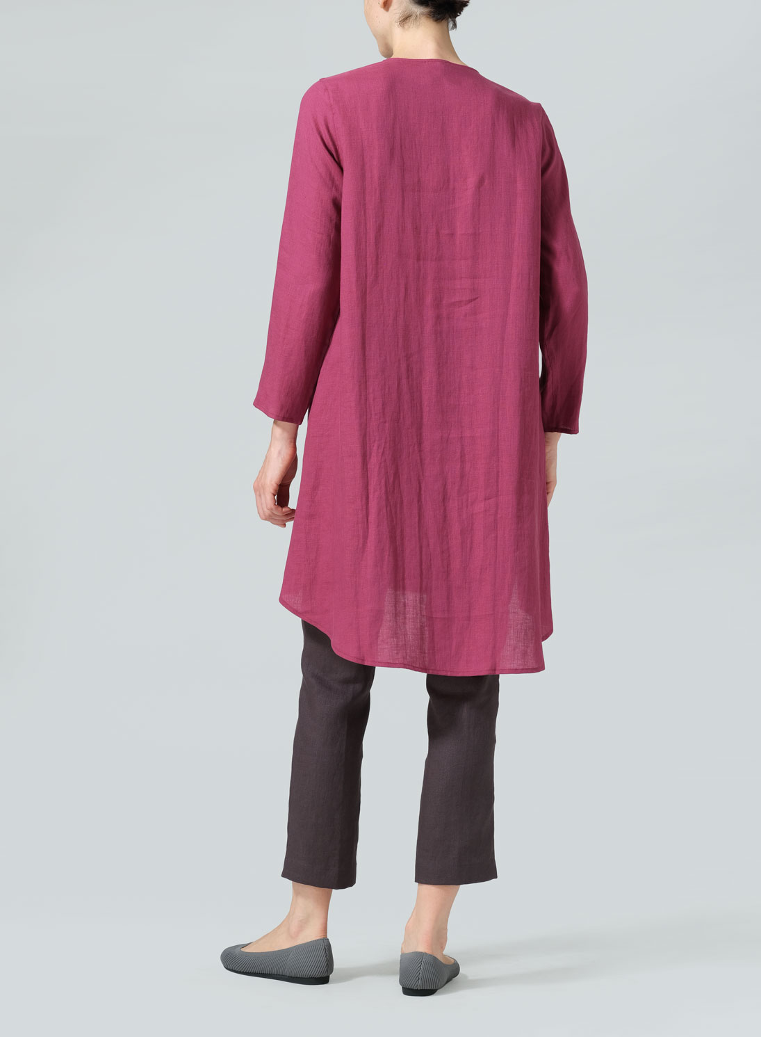 Linen Straight Cut Chinese Knot Tunic