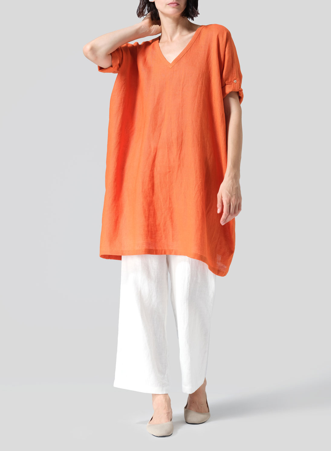 Lightweight Linen Wide A-line Tunic