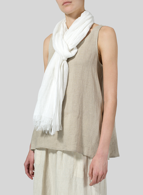 Linen Soft White Scarf