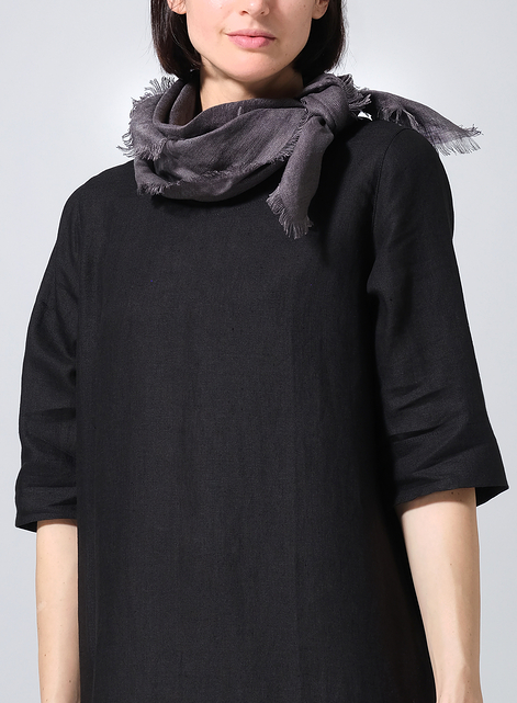 Linen Dark Charcoal Square Scarf