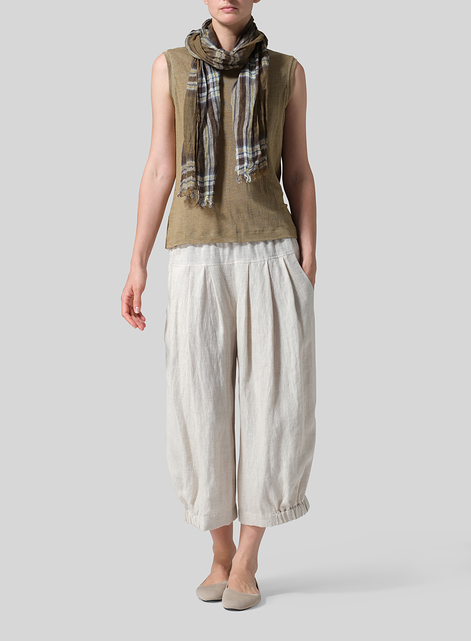 Linen Plaid Scarf 