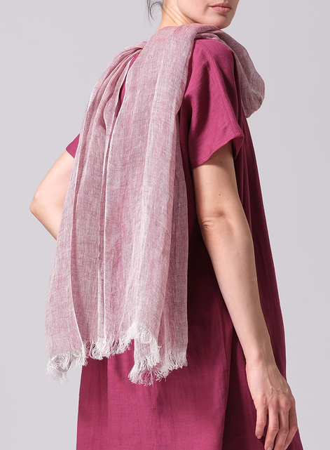 Linen Lightweight Design Burgundy Scarf