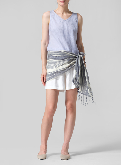Linen Oversized Striped Scarf