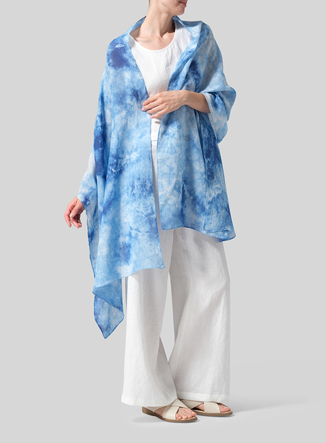 Hand-dyed Linen Long Scarf