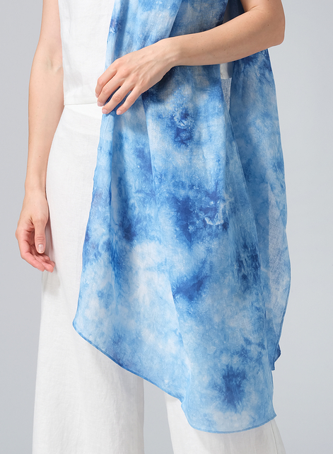 Hand-dyed Linen Long Scarf