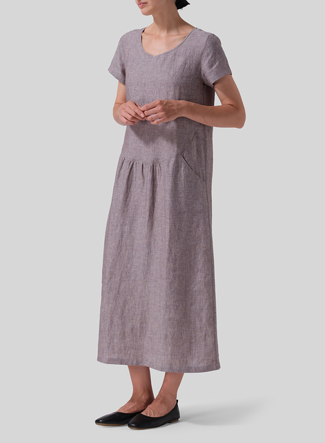Linen Short Sleeve Dress