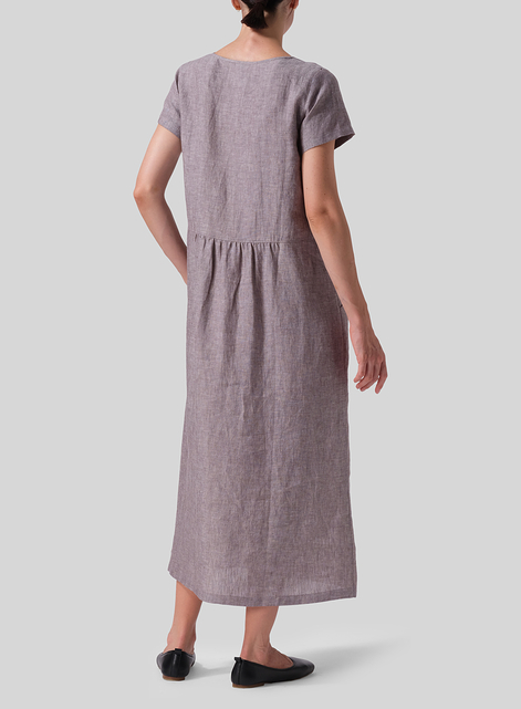 Linen Short Sleeve Dress